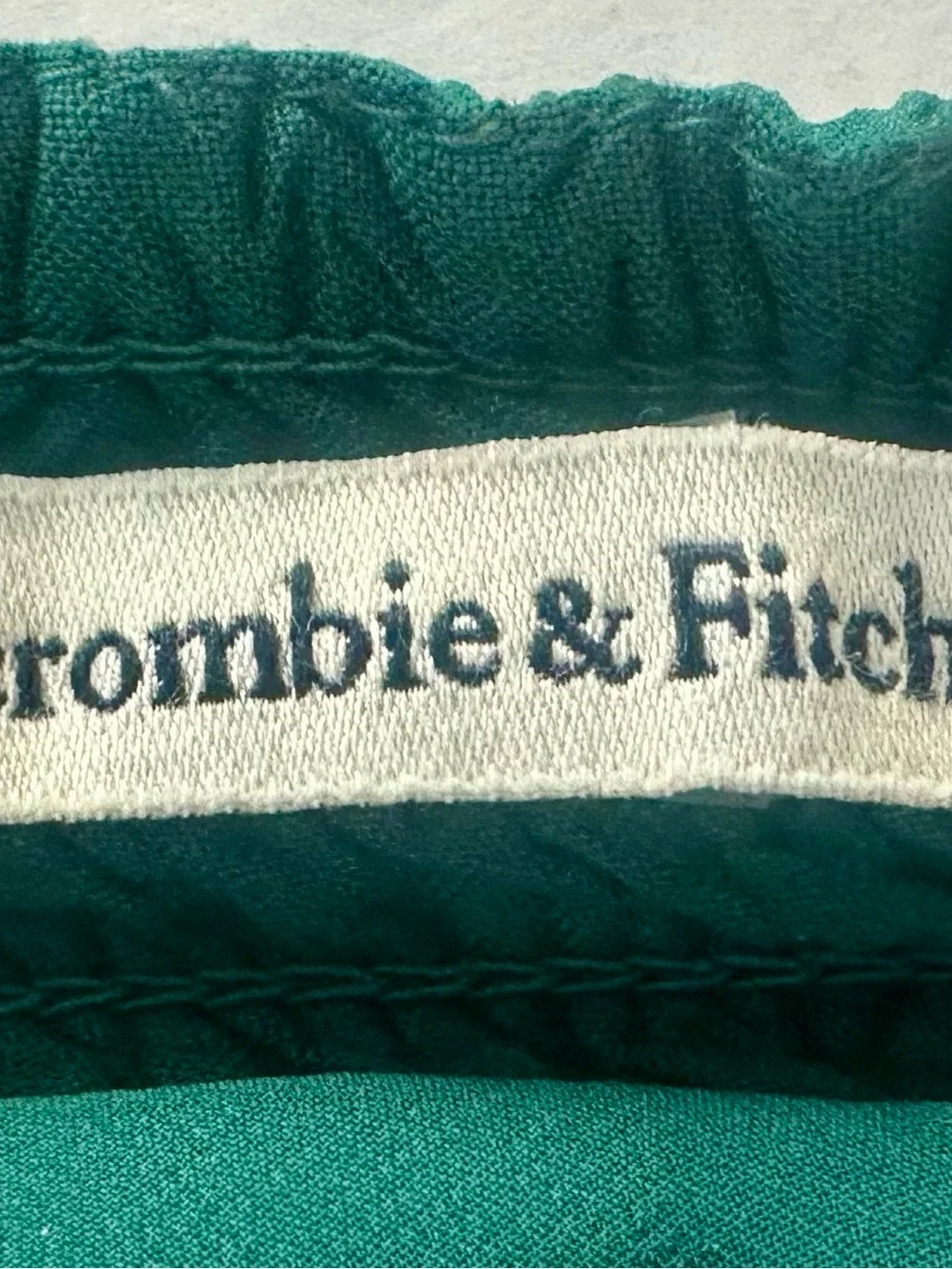 Abercrombie & Fitch Sweetheart Corset Top Sheer Puff Sleeves S Green Cottagecore
